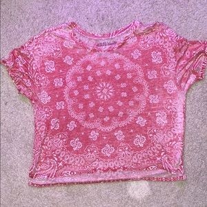 Red Bandana-Print Crop Top
